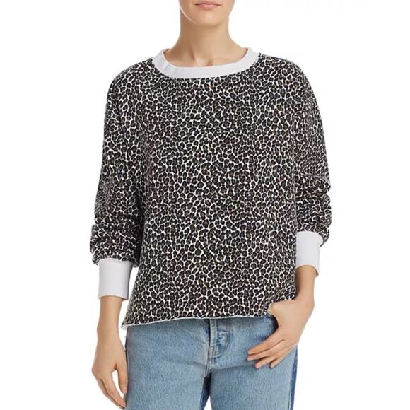 Current/Elliott The Channing Leopard Print Sweatshirt - Picture 1 of 8